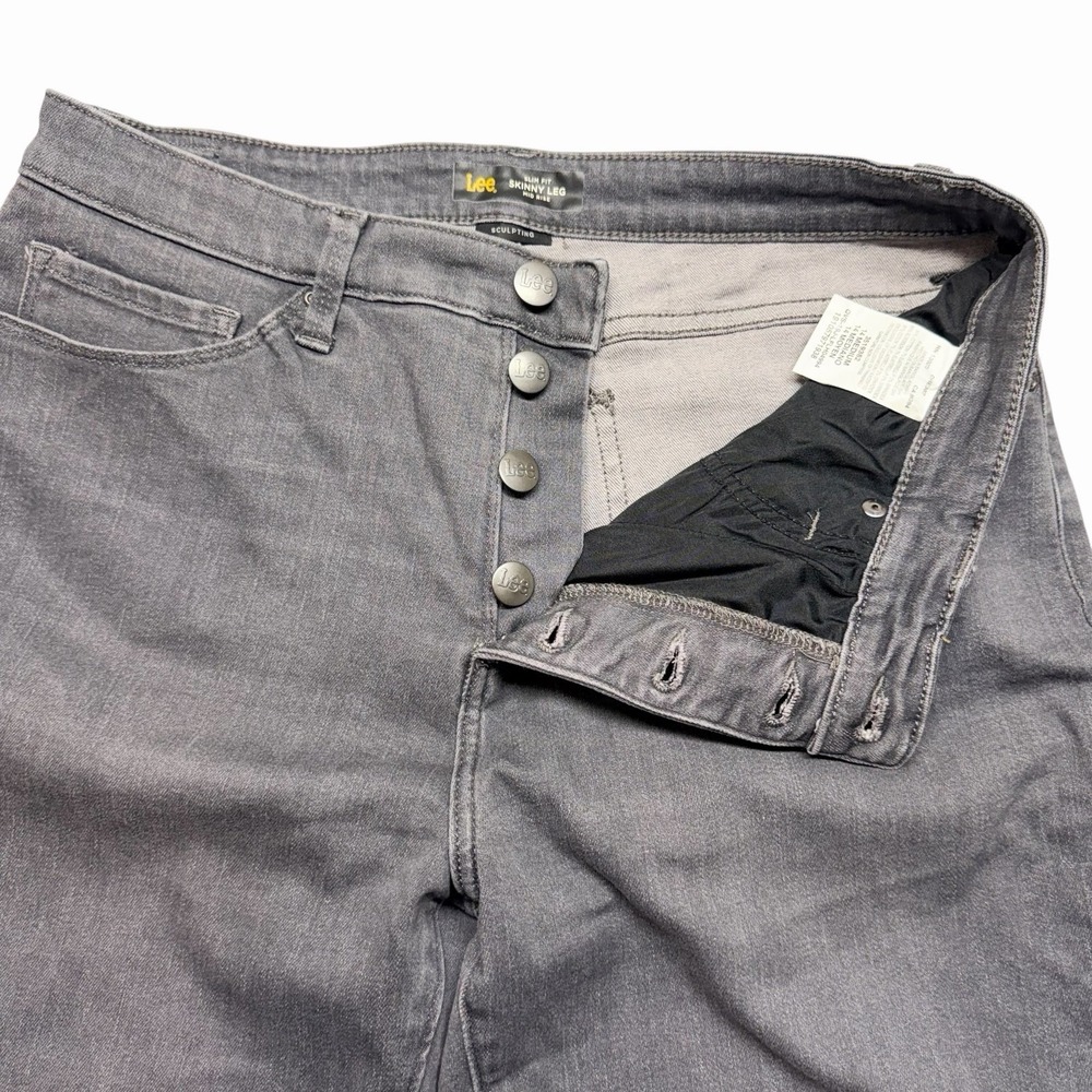 Lee Women Gray Sculpting‎ Slim Fit Skinny Leg Jeans Size 14M - Picture 4 of 14